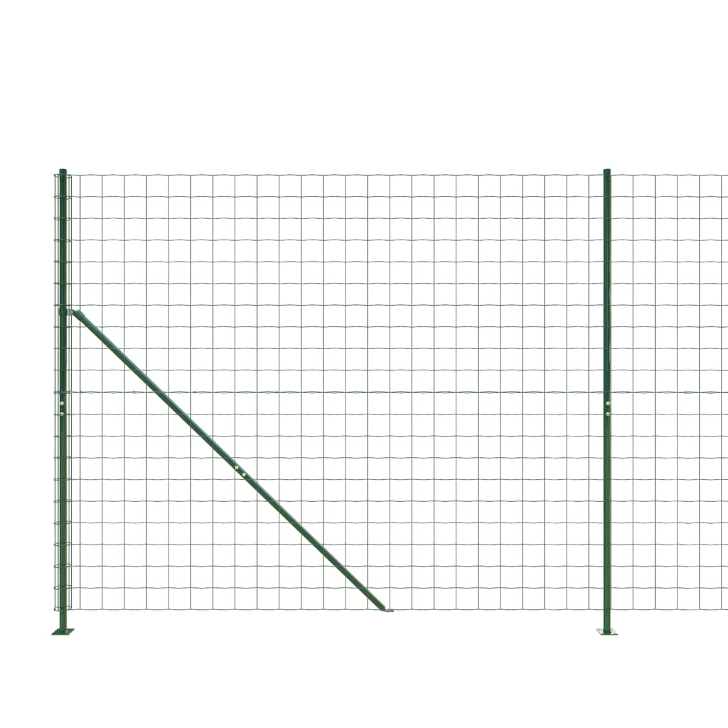 vidaXL Wire Mesh Fence with Flange Green 1.8x10 m