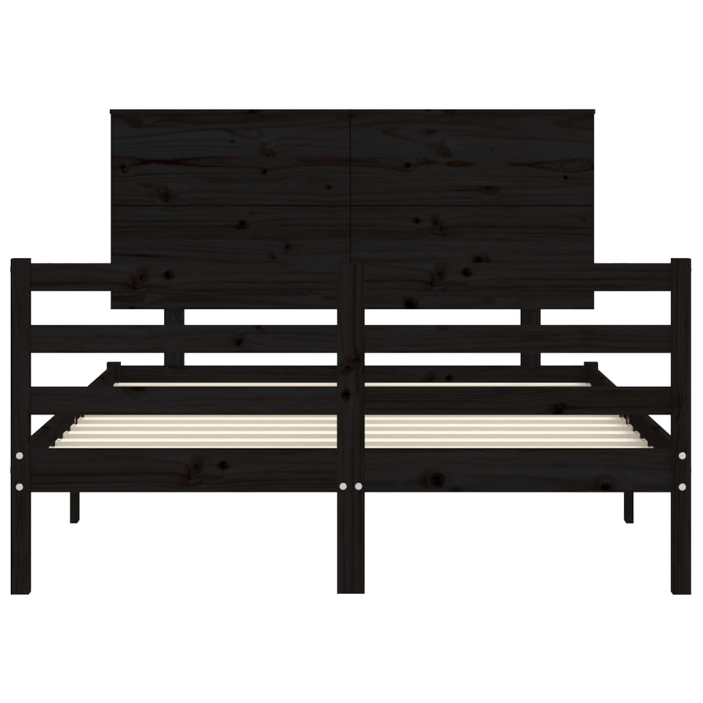 vidaXL Bed Frame without Mattress Black 120x200 cm Solid Wood