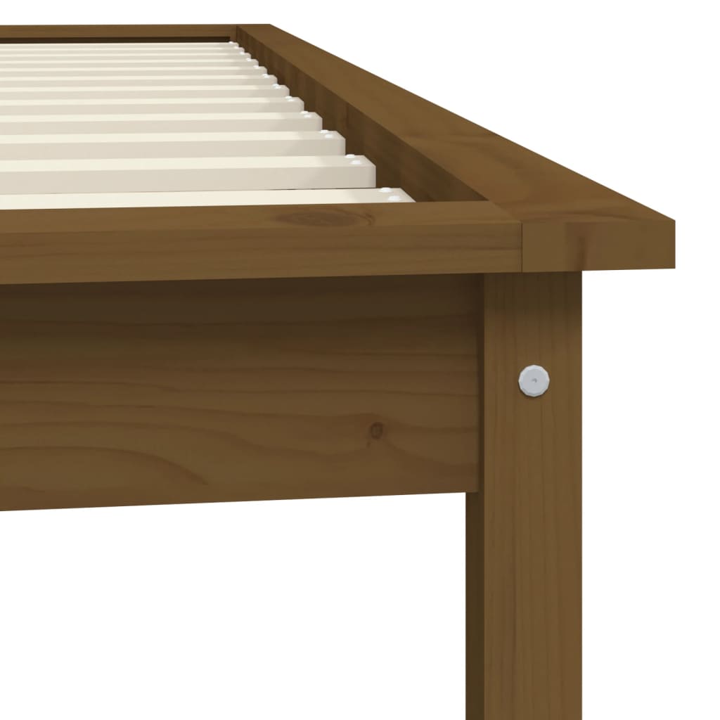 vidaXL Bed Frame without Mattress Honey Brown Single Solid Wood