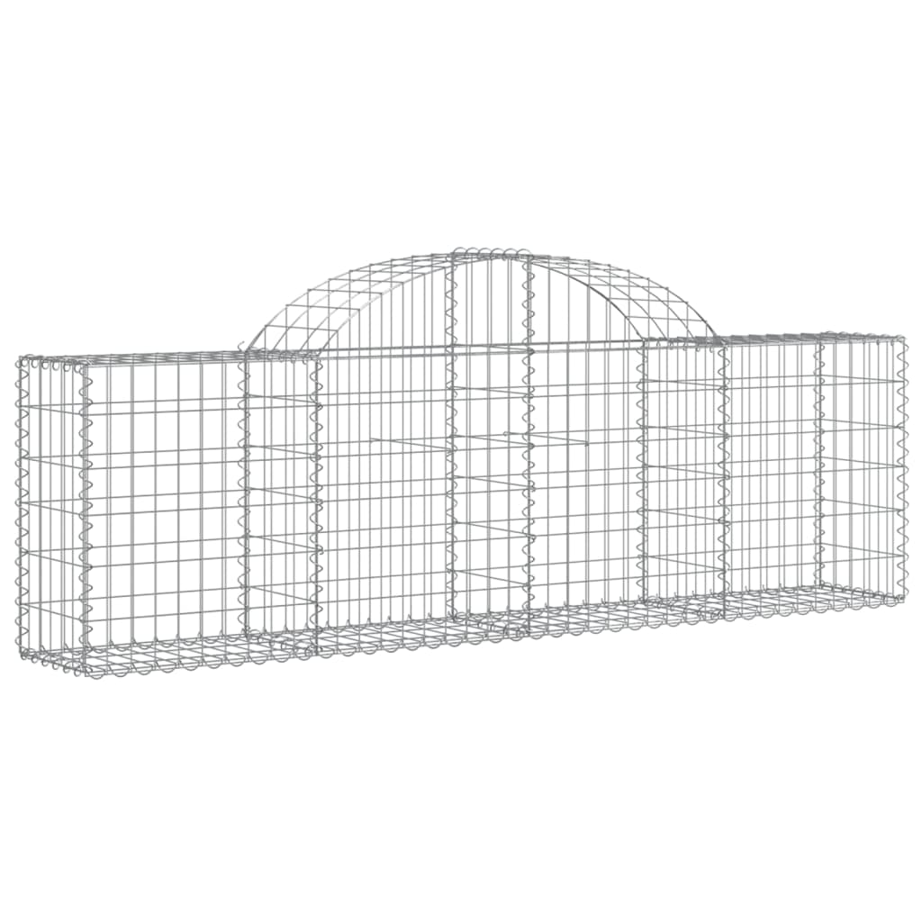 vidaXL Arched Gabion Baskets 25 pcs 200x30x60/80 cm Galvanised Iron