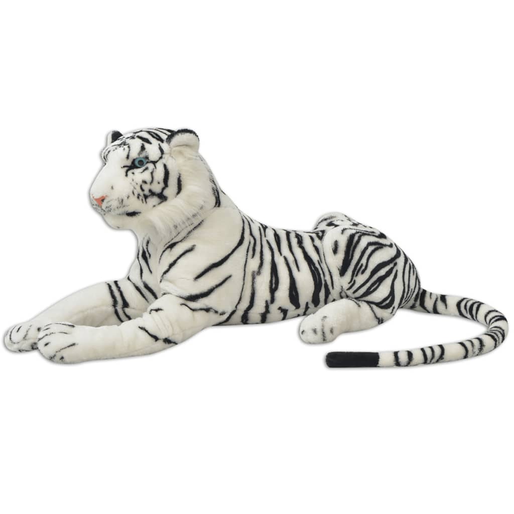 vidaXL Tiger Toy Plush White XXL