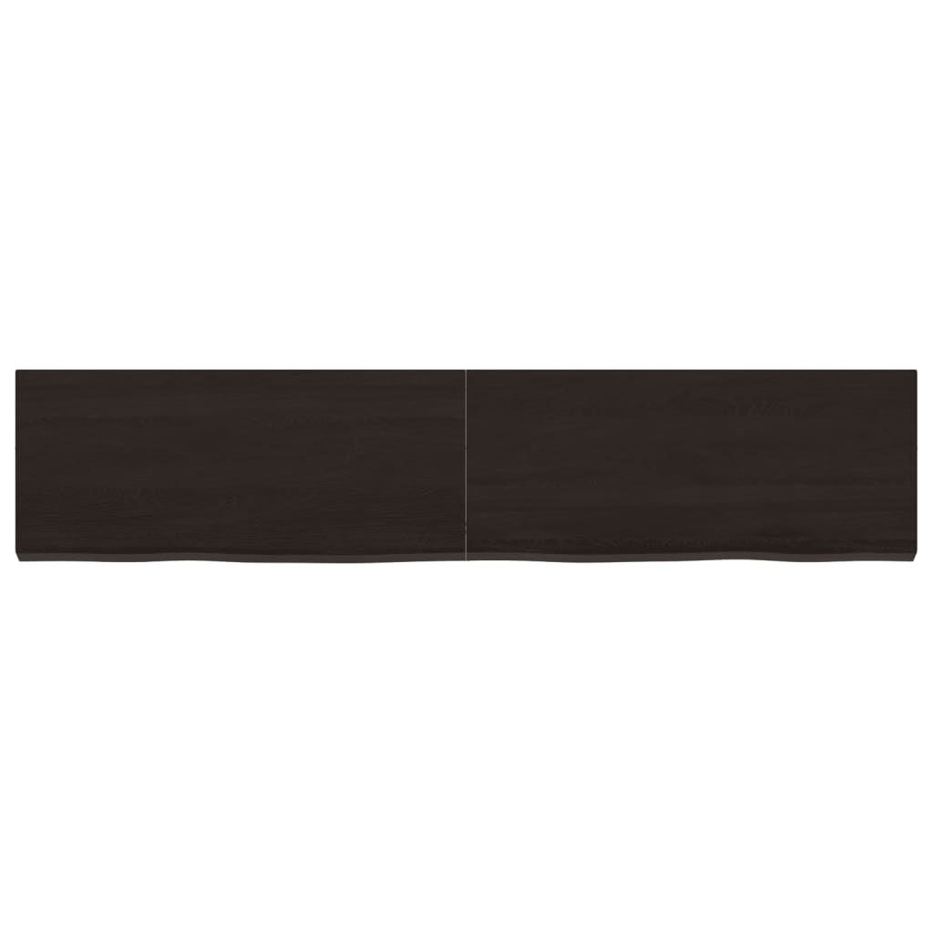 vidaXL Bathroom Countertop Dark Brown 140x30x(2-4) cm Treated Solid Wood