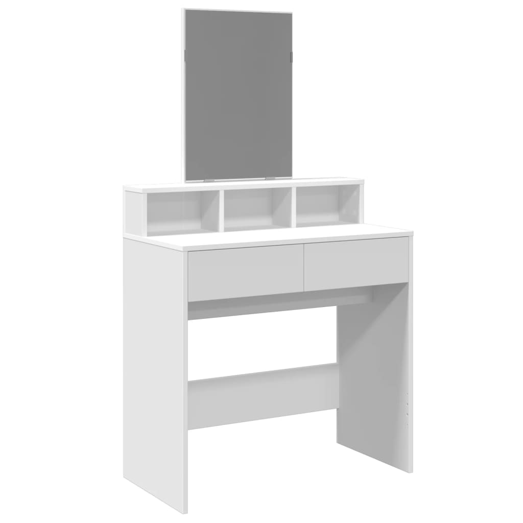 vidaXL Dressing Table with Mirror White 80x41x144.5 cm