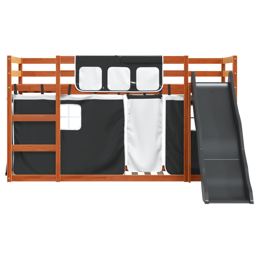 vidaXL Bunk Bed without Mattress with Slide White and Black 90x190 cm Single