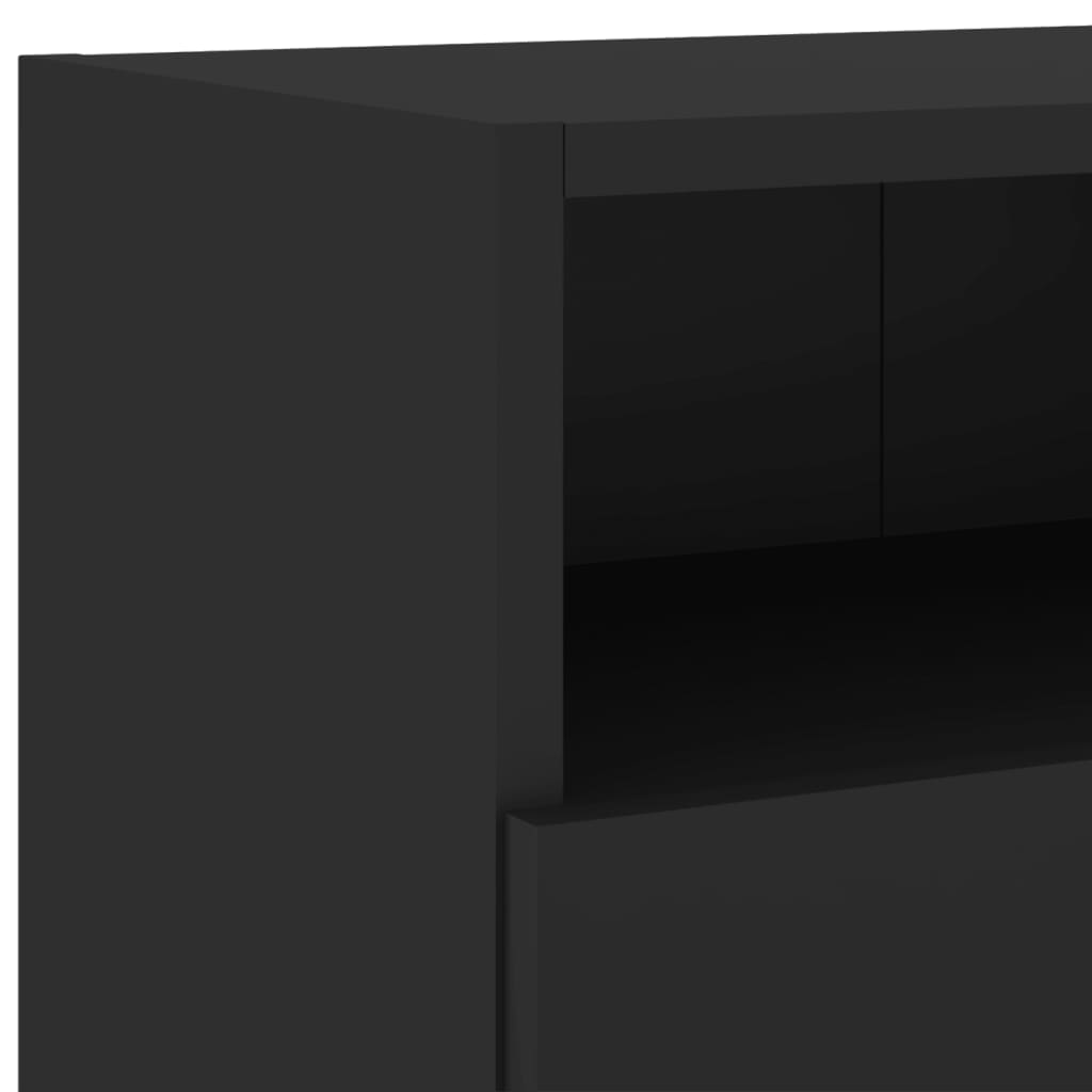 vidaXL TV Wall Cabinets 2 pcs Black 100x30x30 cm Engineered Wood