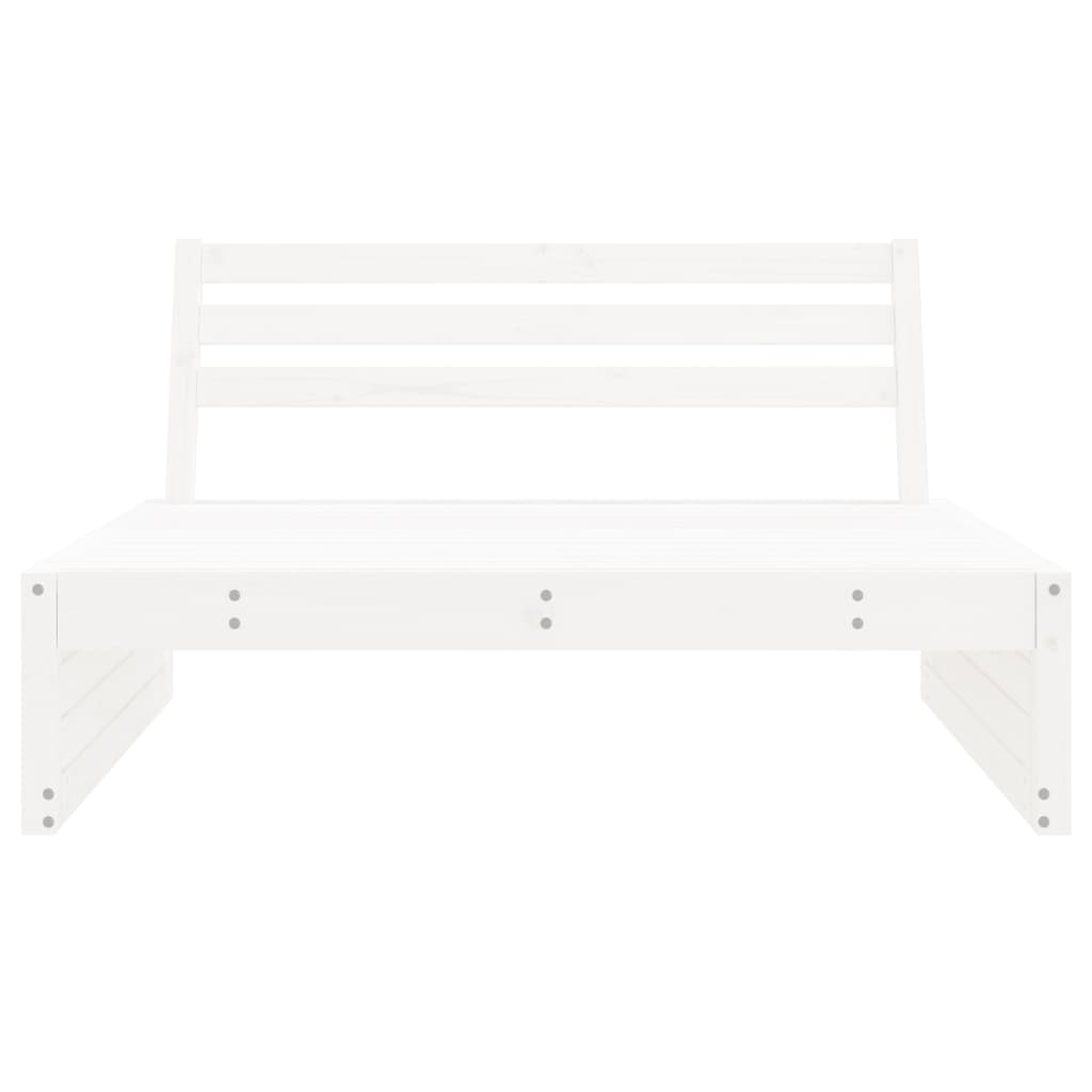 vidaXL Garden Middle Sofa White 120x80 cm Solid Wood Pine