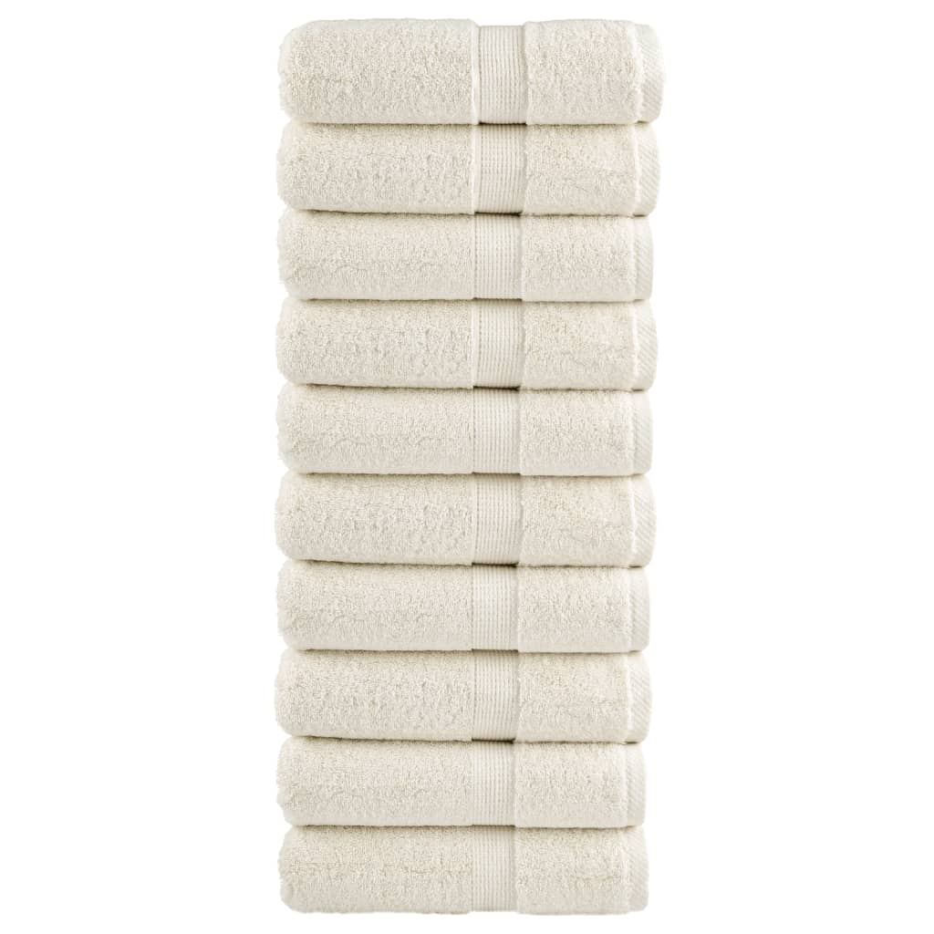 vidaXL Premium Guest Towels SOLUND 10 pcs Cream 30x50 cm 600 gsm