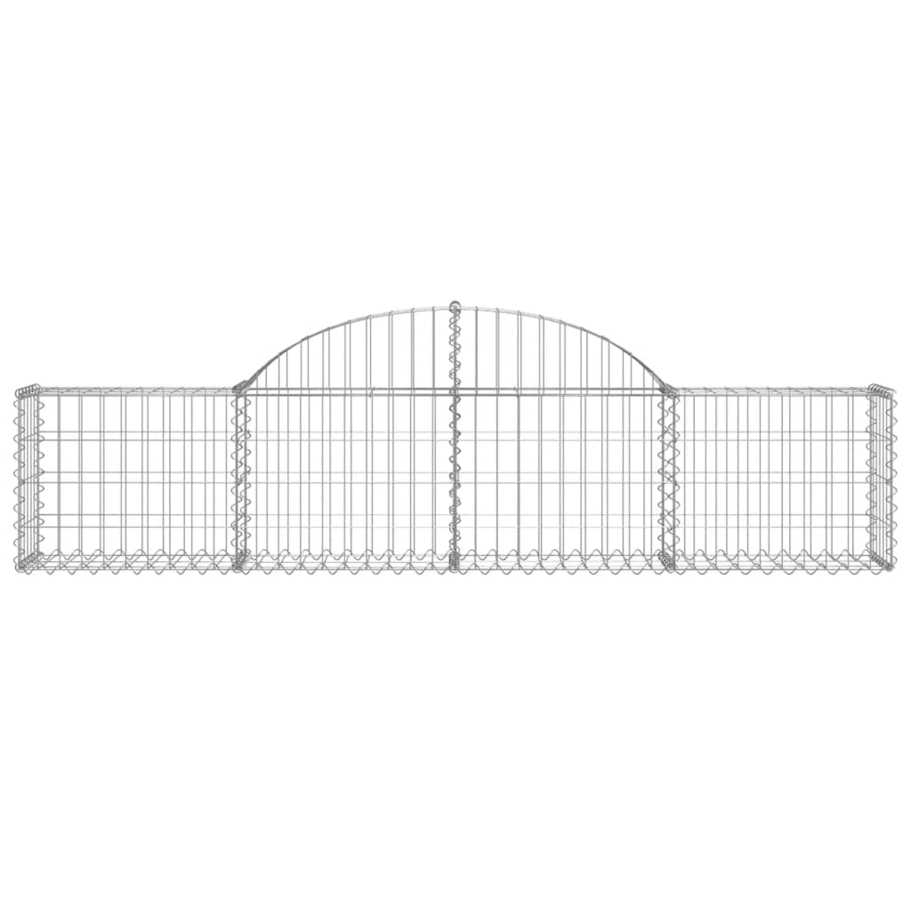 vidaXL Arched Gabion Baskets 9 pcs 200x30x40/60 cm Galvanised Iron