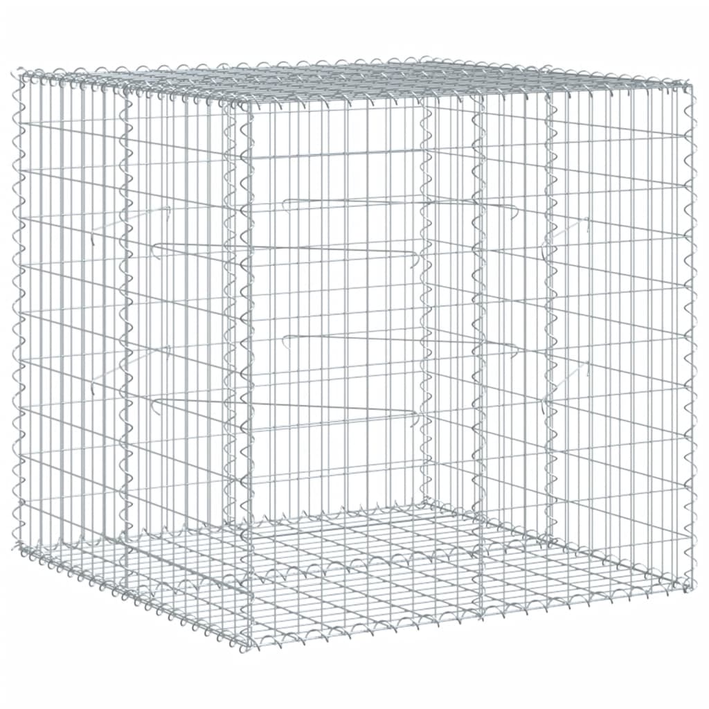 vidaXL Gabion Basket with Cover 100x100x100 cm Galvanised Iron