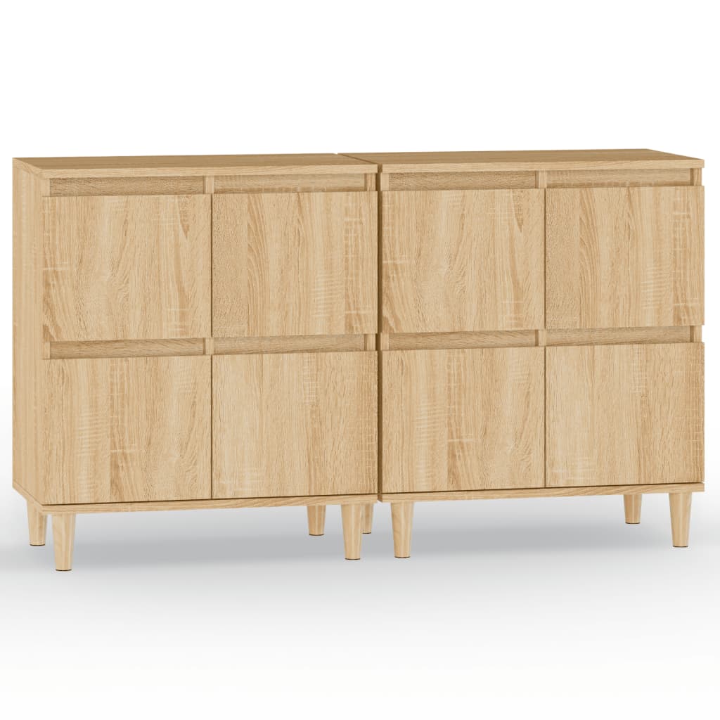 vidaXL Sideboards 2 pcs Sonoma Oak 60x35x70 cm Engineered Wood