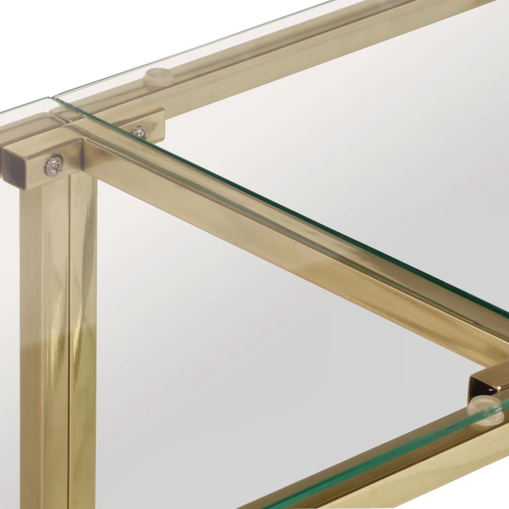 vidaXL Console Table Gold Stainless Steel and Tempered Glass