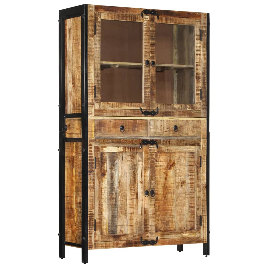 vidaXL Highboard 100x40x175 cm Solid Rough Wood Mango