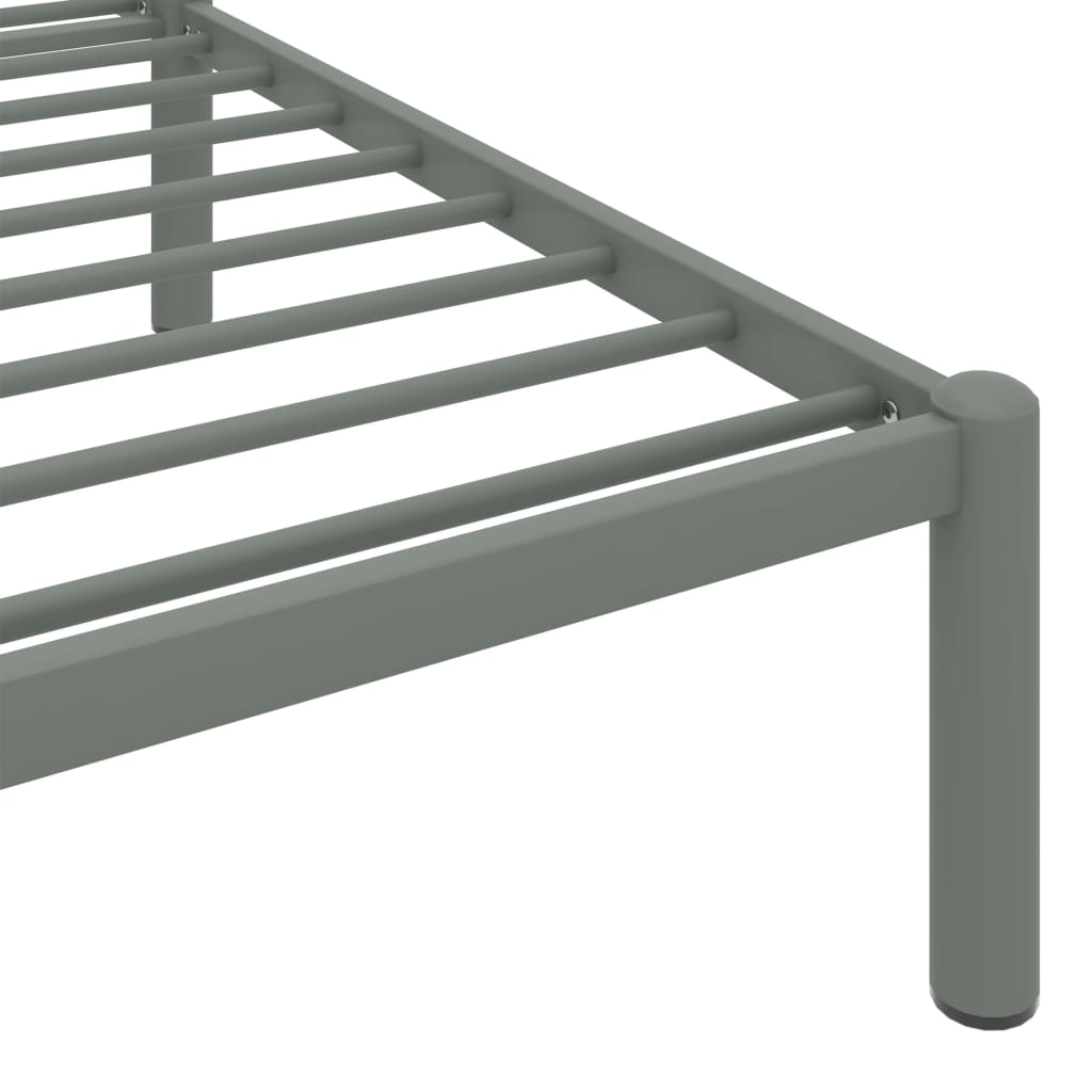 vidaXL Bed Frame without Mattress Grey Metal 100x200 cm