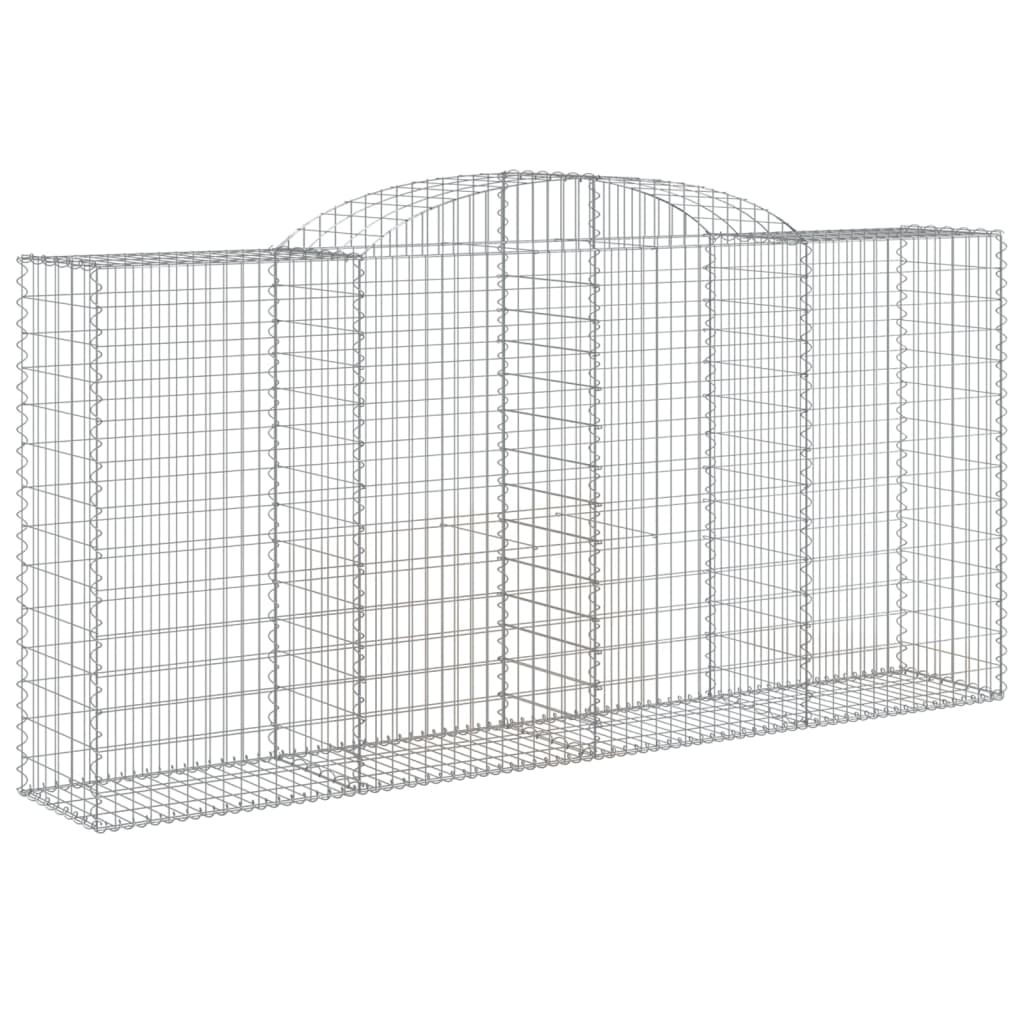 vidaXL Arched Gabion Baskets 17 pcs 300x50x140/160 cm Galvanised Iron