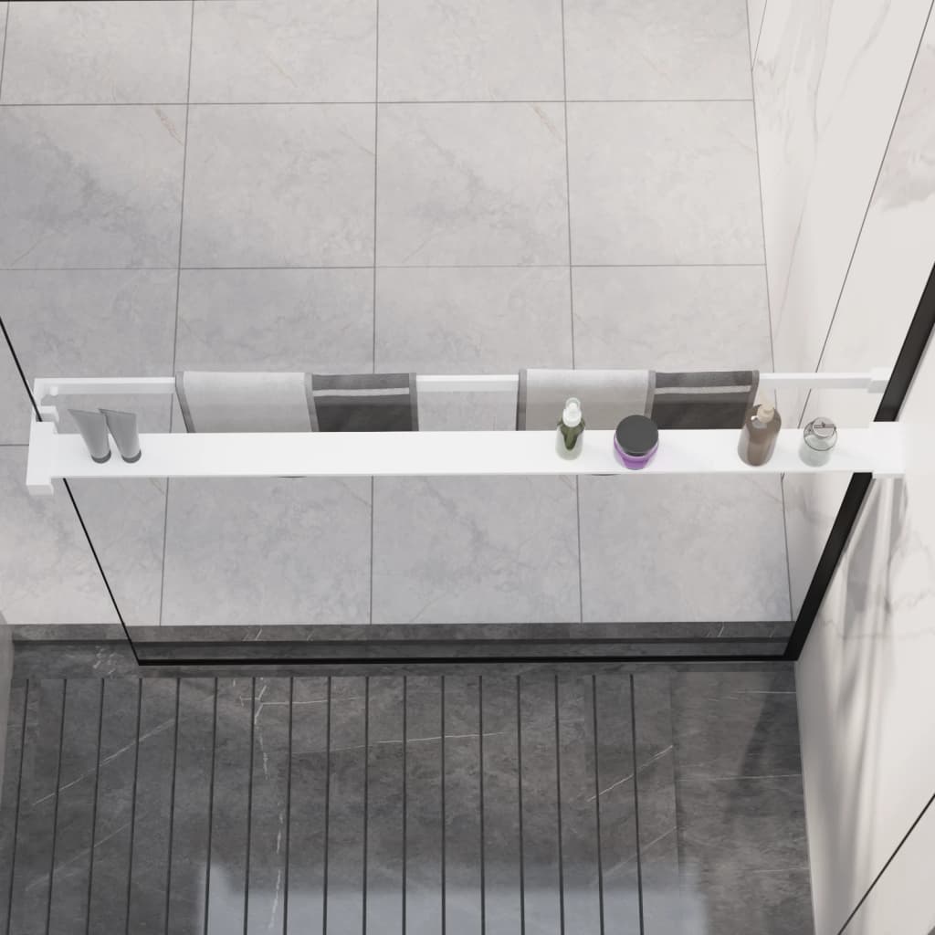 vidaXL Shower Shelf for Walk-in Shower Wall White 100 cm Aluminium