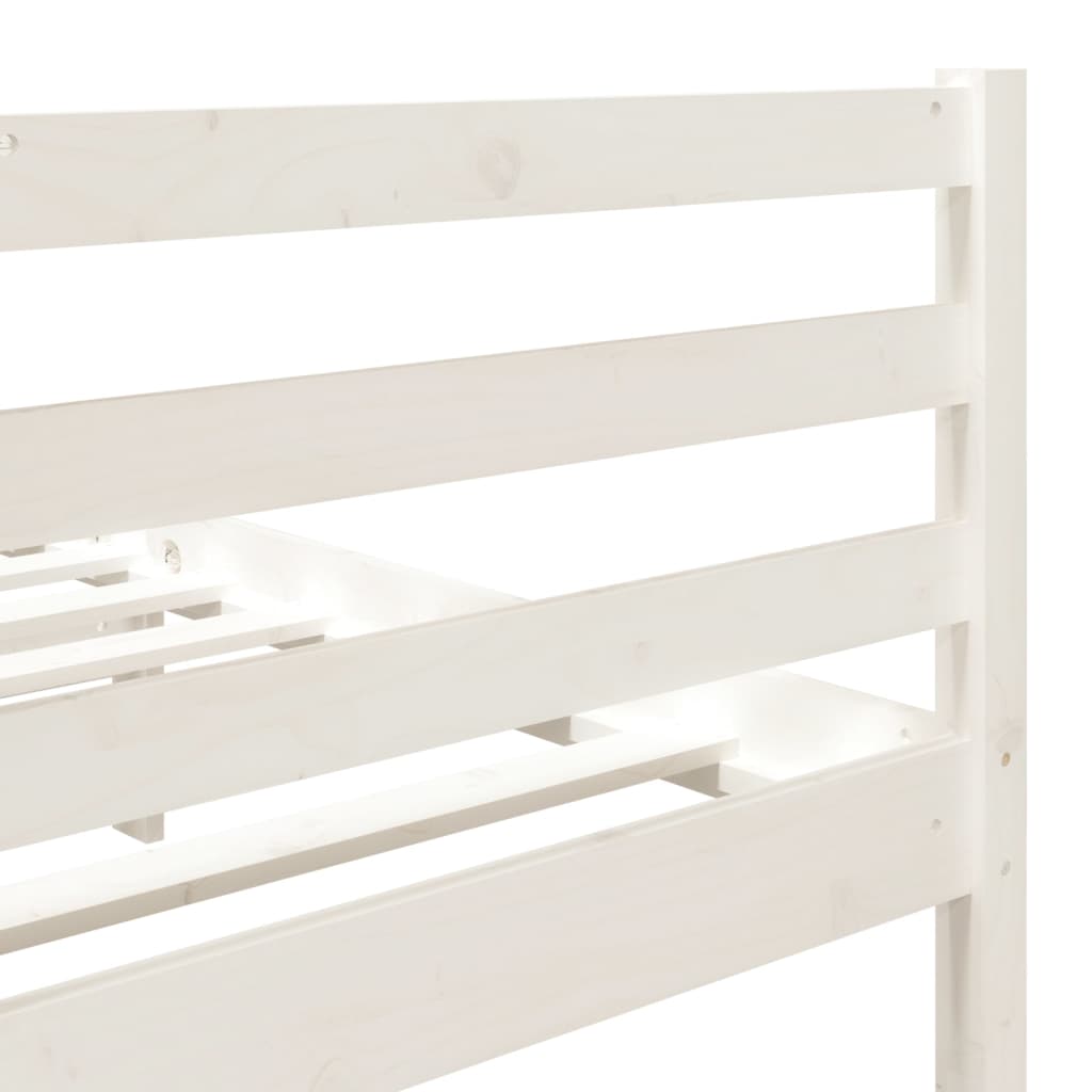 vidaXL Bed Frame without Mattress White Double Solid Wood