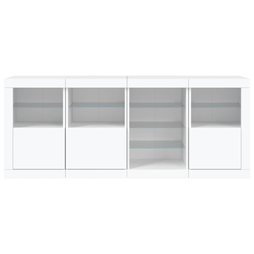 vidaXL Sideboard with LED Lights White 164x37x67 cm