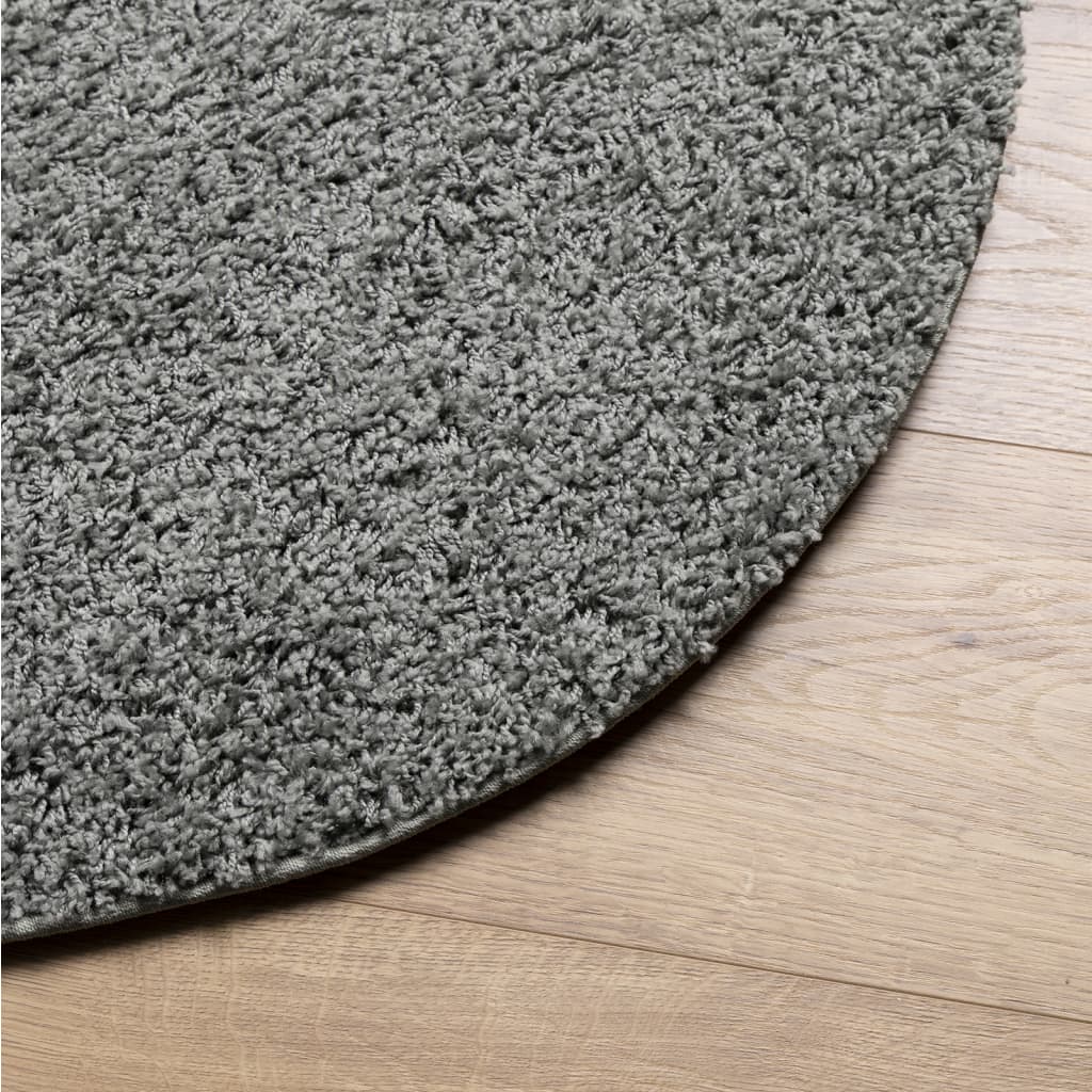 vidaXL Shaggy Rug PAMPLONA High Pile Modern Green Ø 120 cm