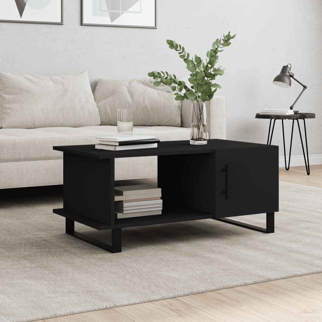 vidaXL Coffee Table Black 90x50x40 cm Engineered Wood