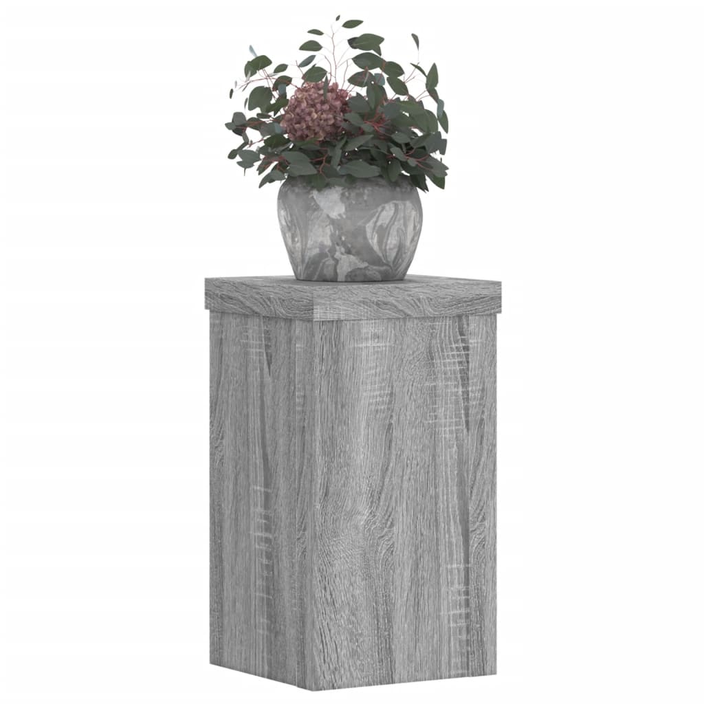 vidaXL Plant Stands 2 pcs Grey Sonoma 10x10x18 cm Engineered Wood