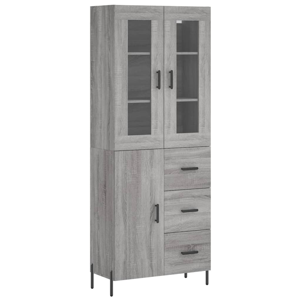 vidaXL Highboard Grey Sonoma 69.5x34x180 cm Engineered Wood