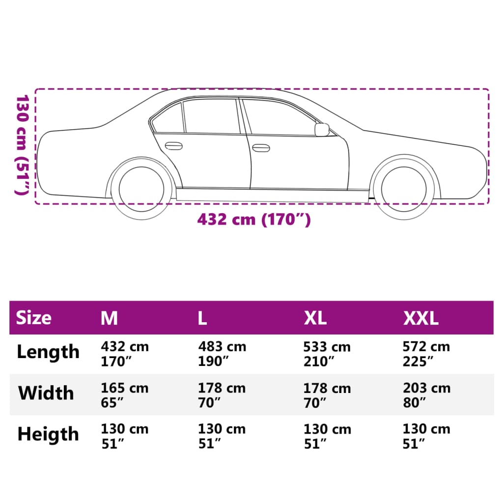 vidaXL Car Cover for Sedan with Buckle Straps Full Silver M