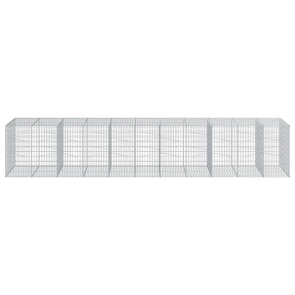 vidaXL Gabion Basket with Cover 550x100x100 cm Galvanised Iron