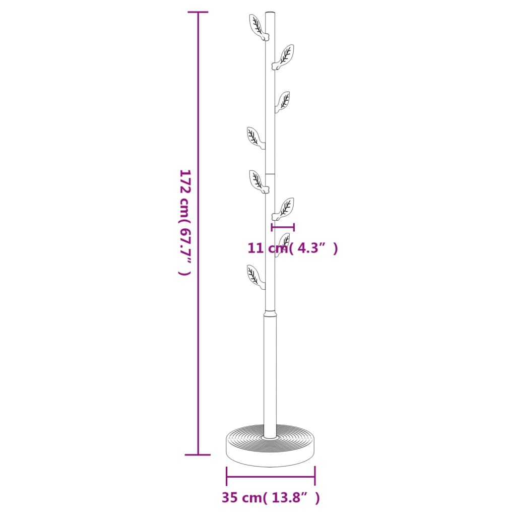 vidaXL Coat Stand Blue 172 cm Powder-coated Iron