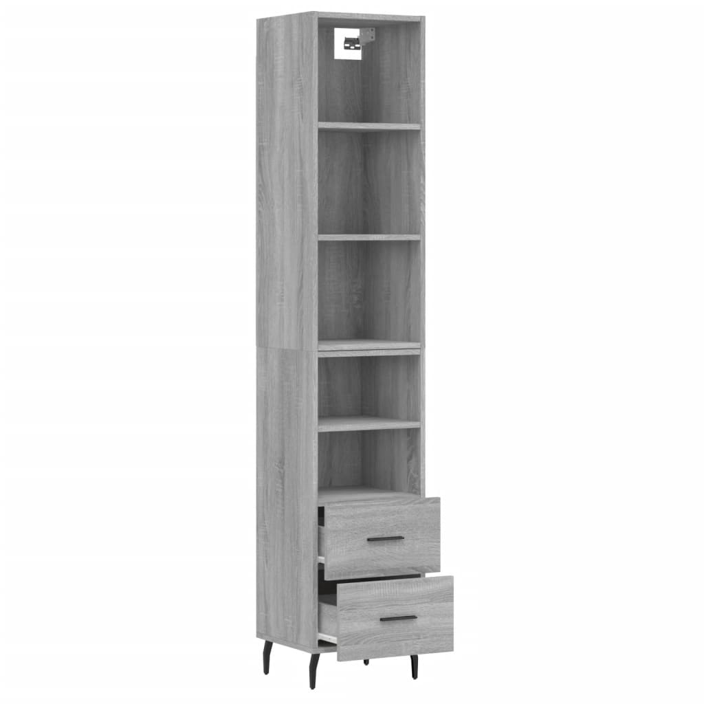 vidaXL Highboard Grey Sonoma 34.5x34x180 cm Engineered Wood