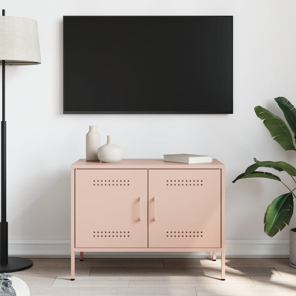 vidaXL TV Cabinet Pink 68x39x50.5 cm Steel