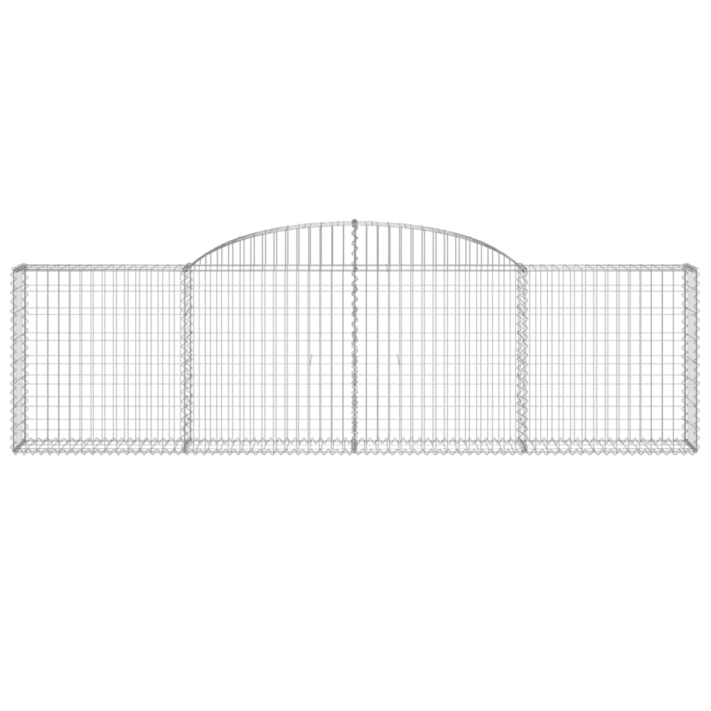 vidaXL Arched Gabion Baskets 11 pcs 300x30x80/100 cm Galvanised Iron