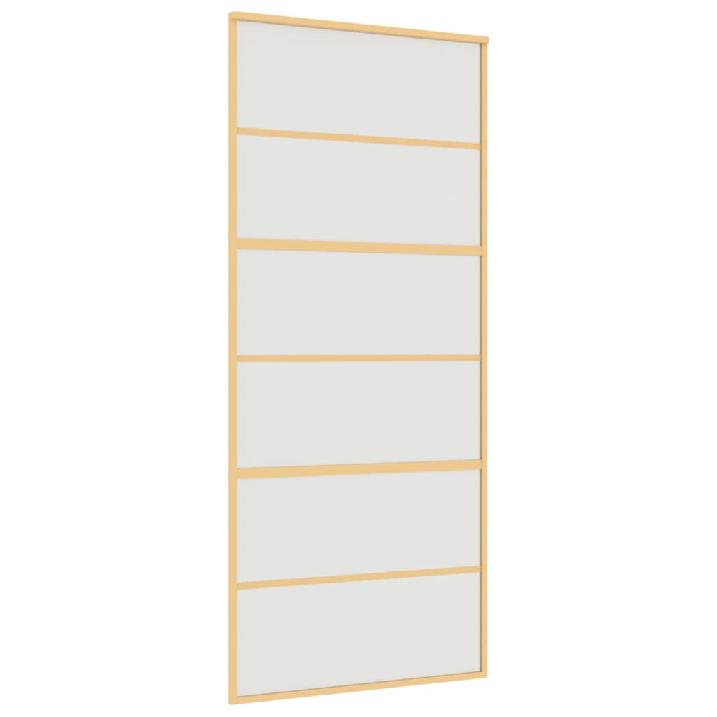 vidaXL Sliding Door Gold 90x205 cm Frosted ESG Glass and Aluminium