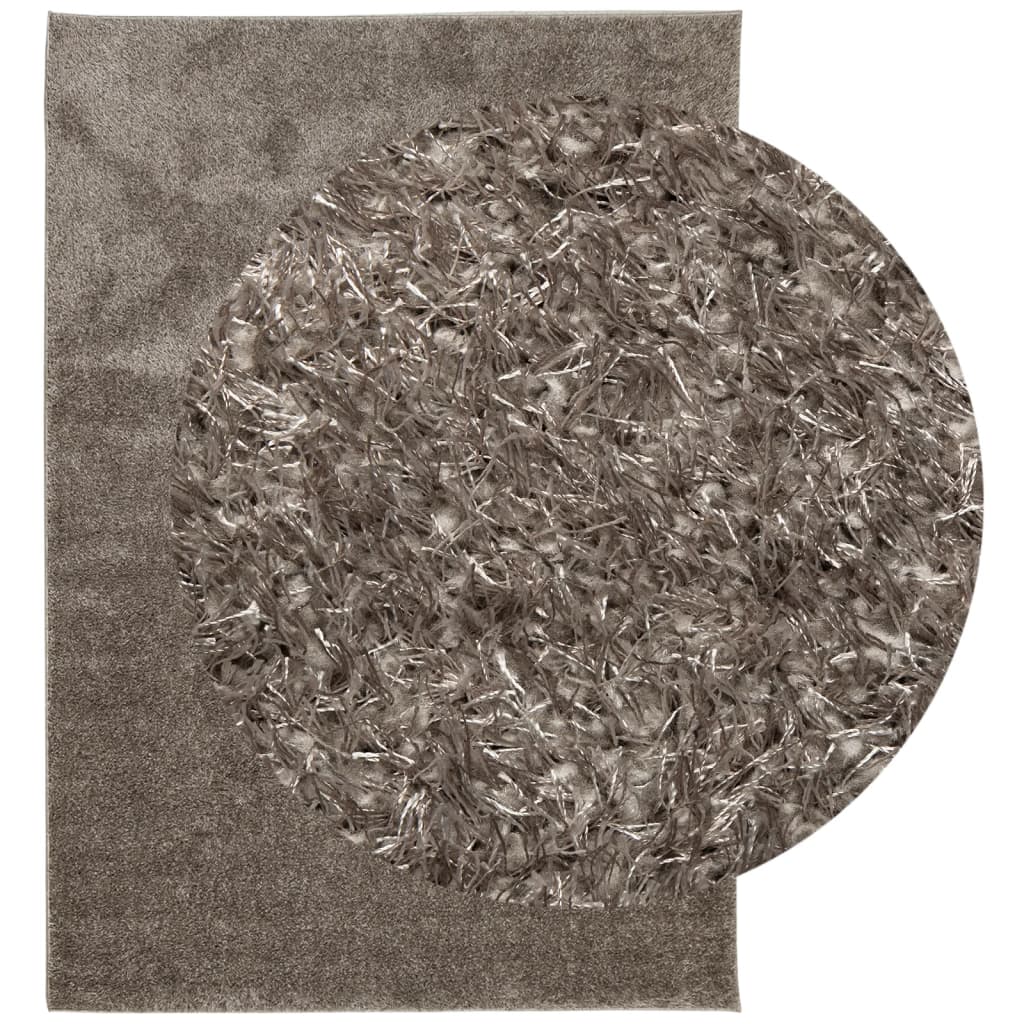 vidaXL Rug ISTAN High Pile Shiny Look Grey 140x200 cm