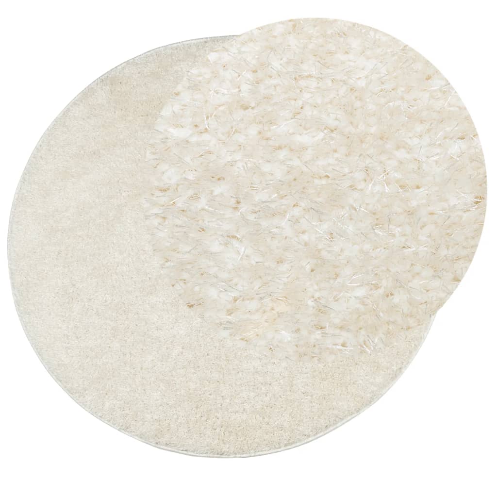 vidaXL Rug ISTAN High Pile Shiny Look Cream Ø 80 cm