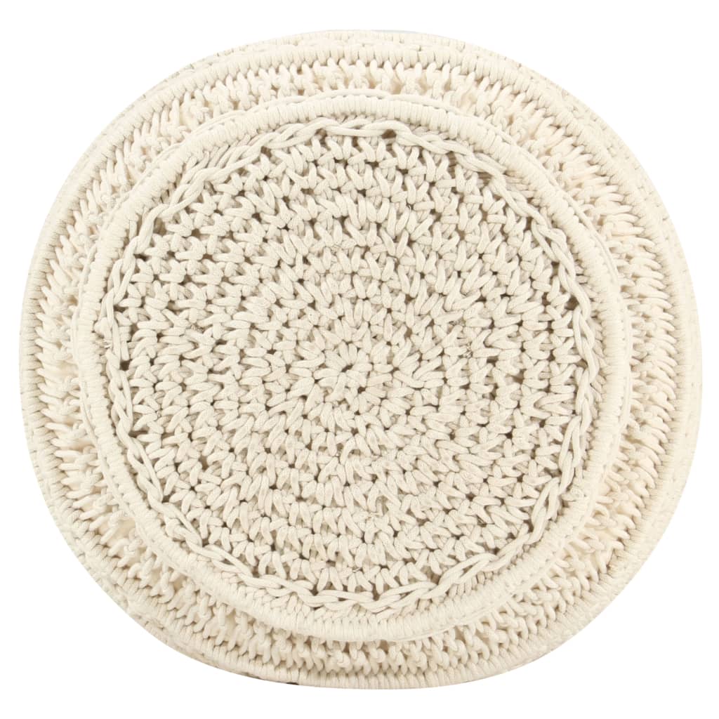 vidaXL Macrame Handmade Pouffe 45x30 cm Cotton