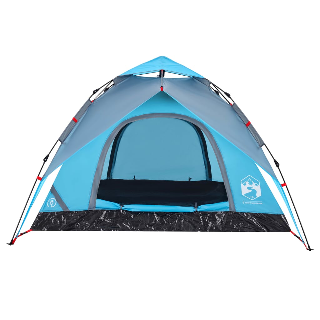 vidaXL Camping Tent Dome 3-Person Blue Quick Release