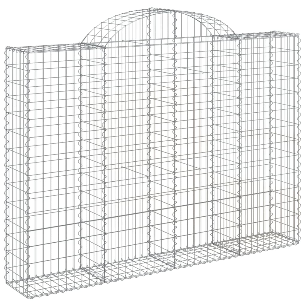 vidaXL Arched Gabion Baskets 15 pcs 200x30x140/160 cm Galvanised Iron