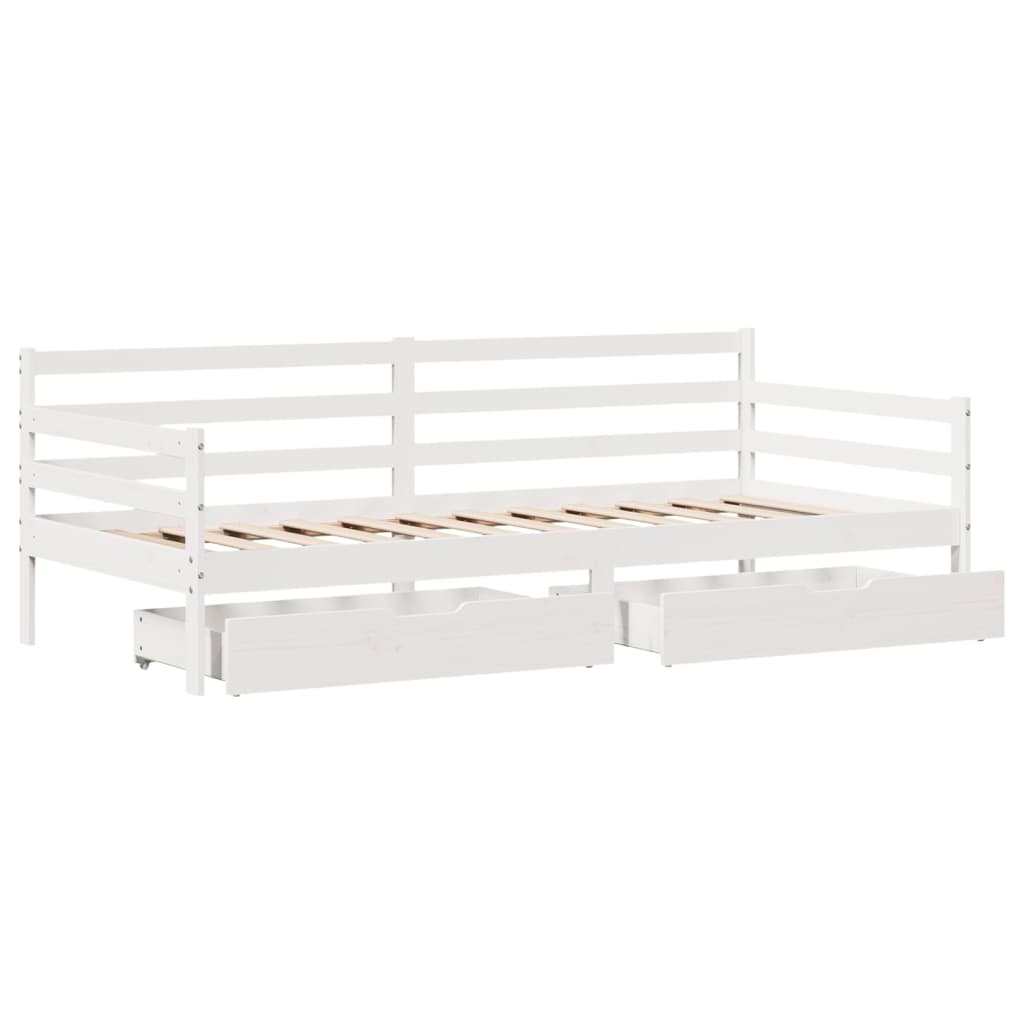 vidaXL Daybed with Drawers without Mattress 90x200 cm Solid Wood