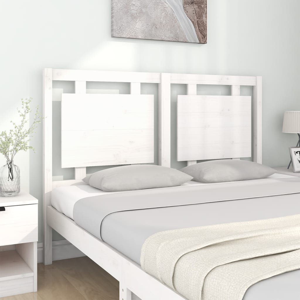 vidaXL Bed Headboard White 140.5x4x100 cm Solid Pine Wood