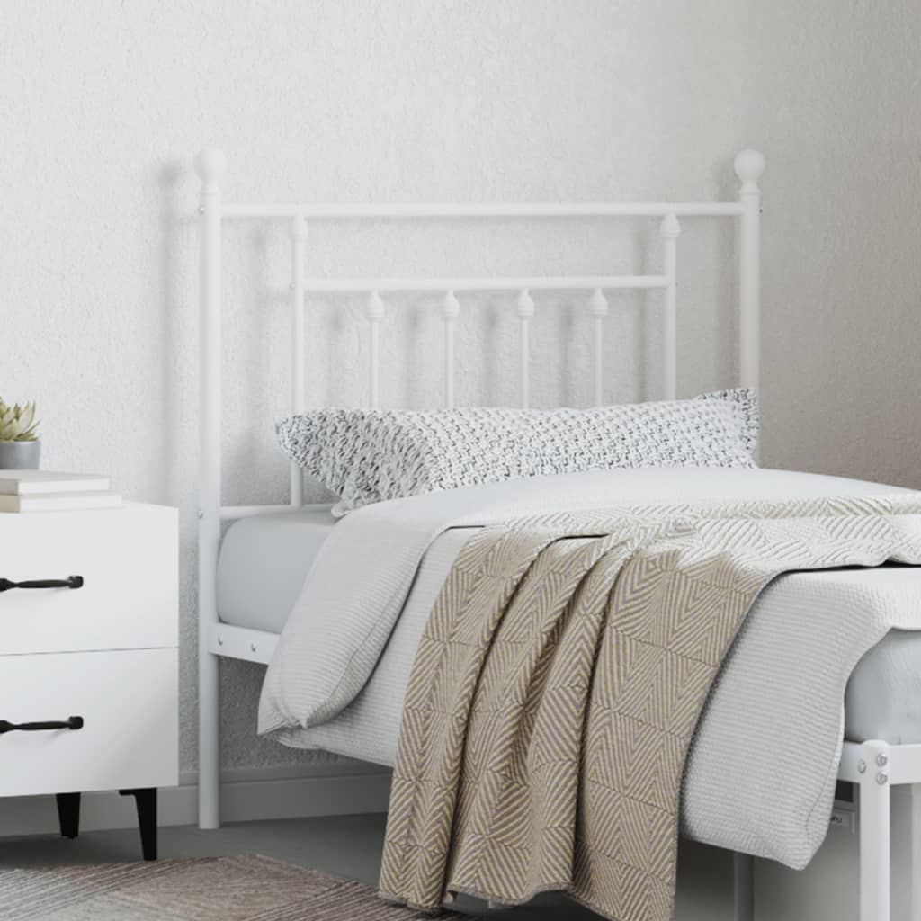 vidaXL Metal Headboard White 80 cm