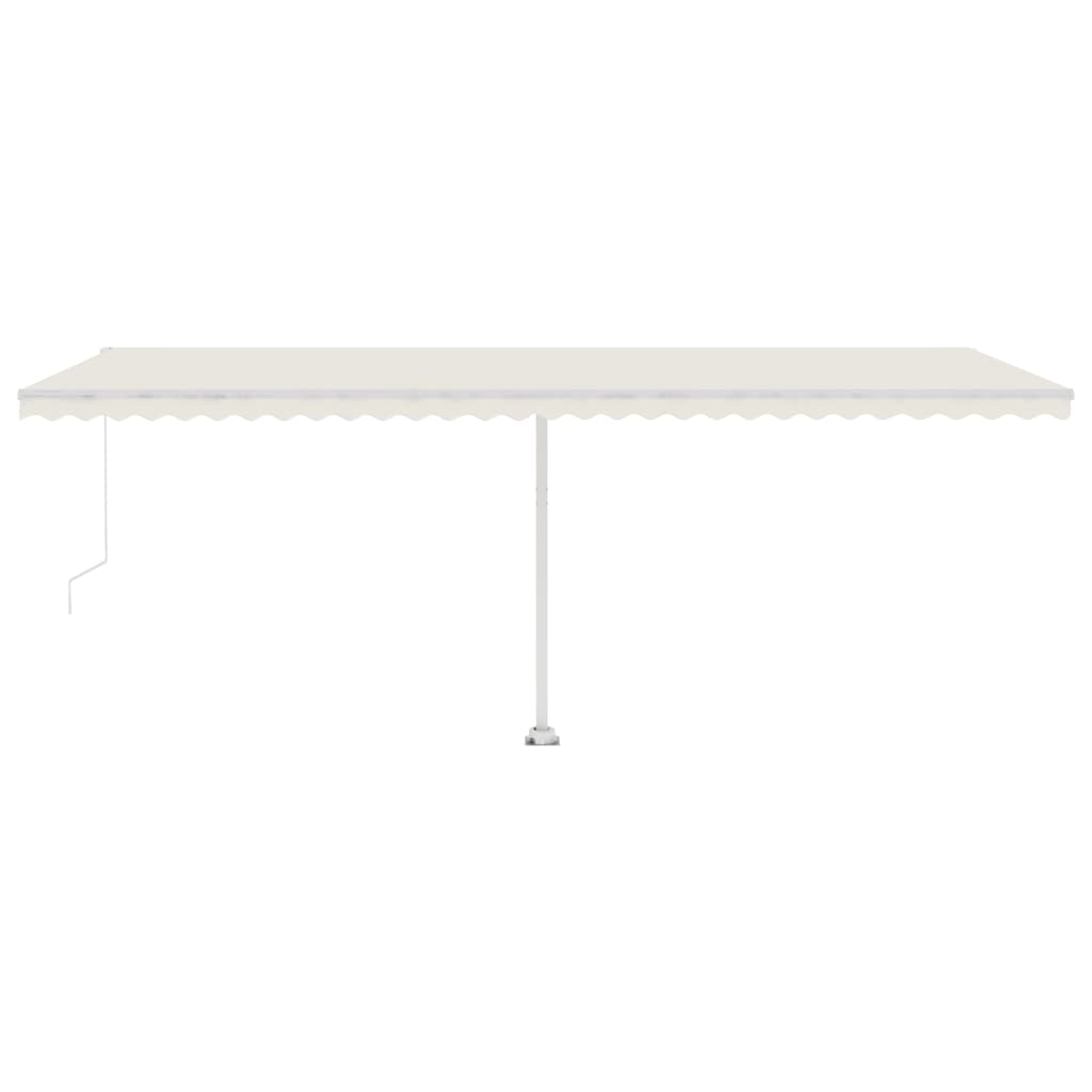 vidaXL Manual Retractable Awning with LED 600x300 cm Cream