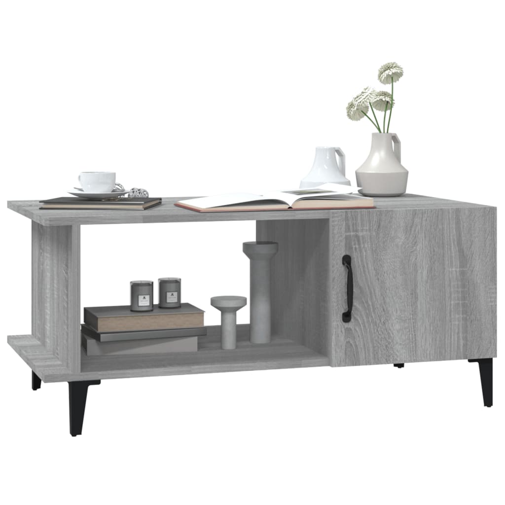 vidaXL Coffee Table Grey Sonoma 90x50x40 cm Engineered Wood