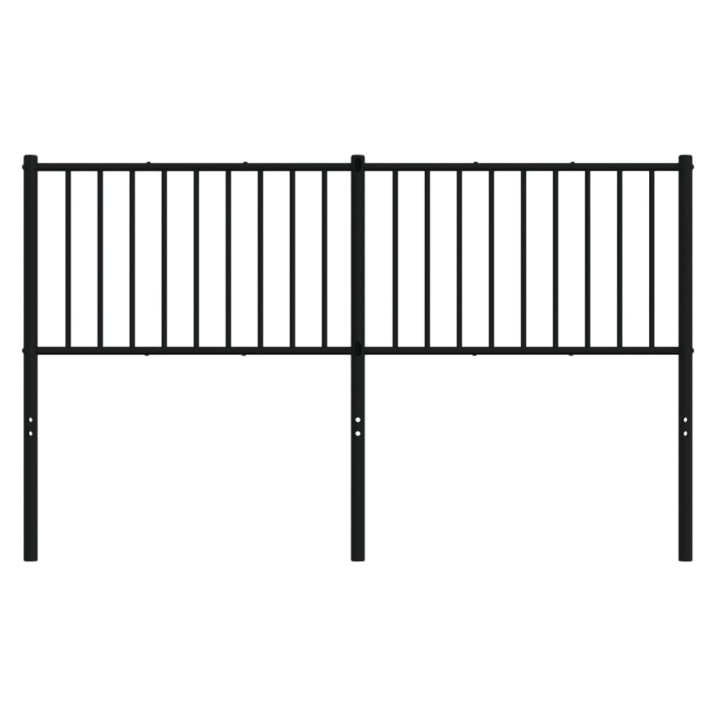 vidaXL Metal Headboard Black 150 cm