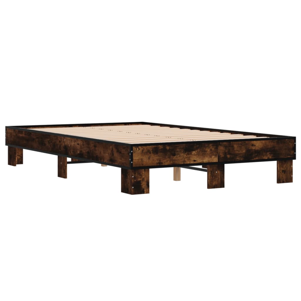 vidaXL Bed Frame without Mattress Smoked Oak 120x190 cm Small Double