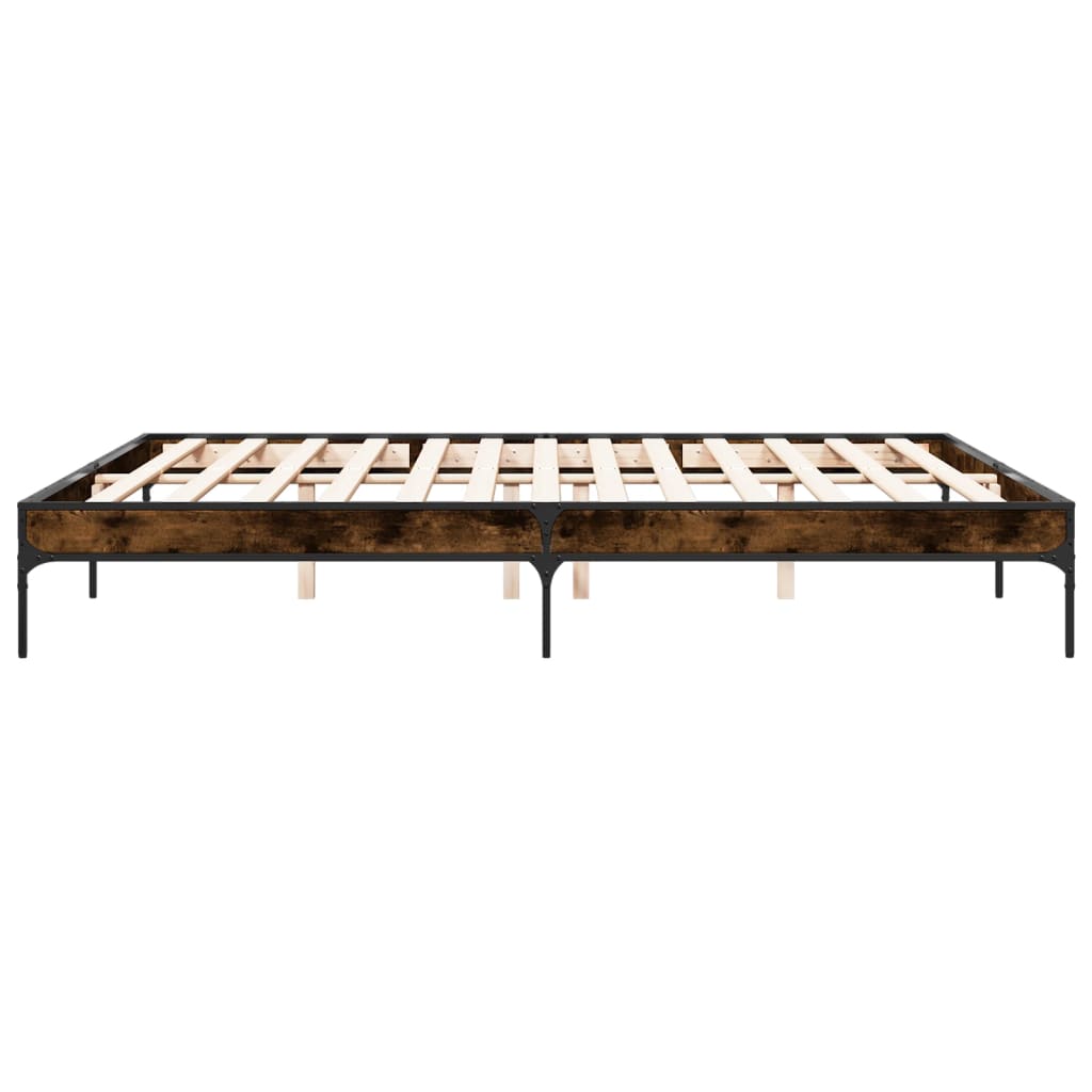 vidaXL Bed Frame without Mattress Smoked Oak 180x200 cm Super King