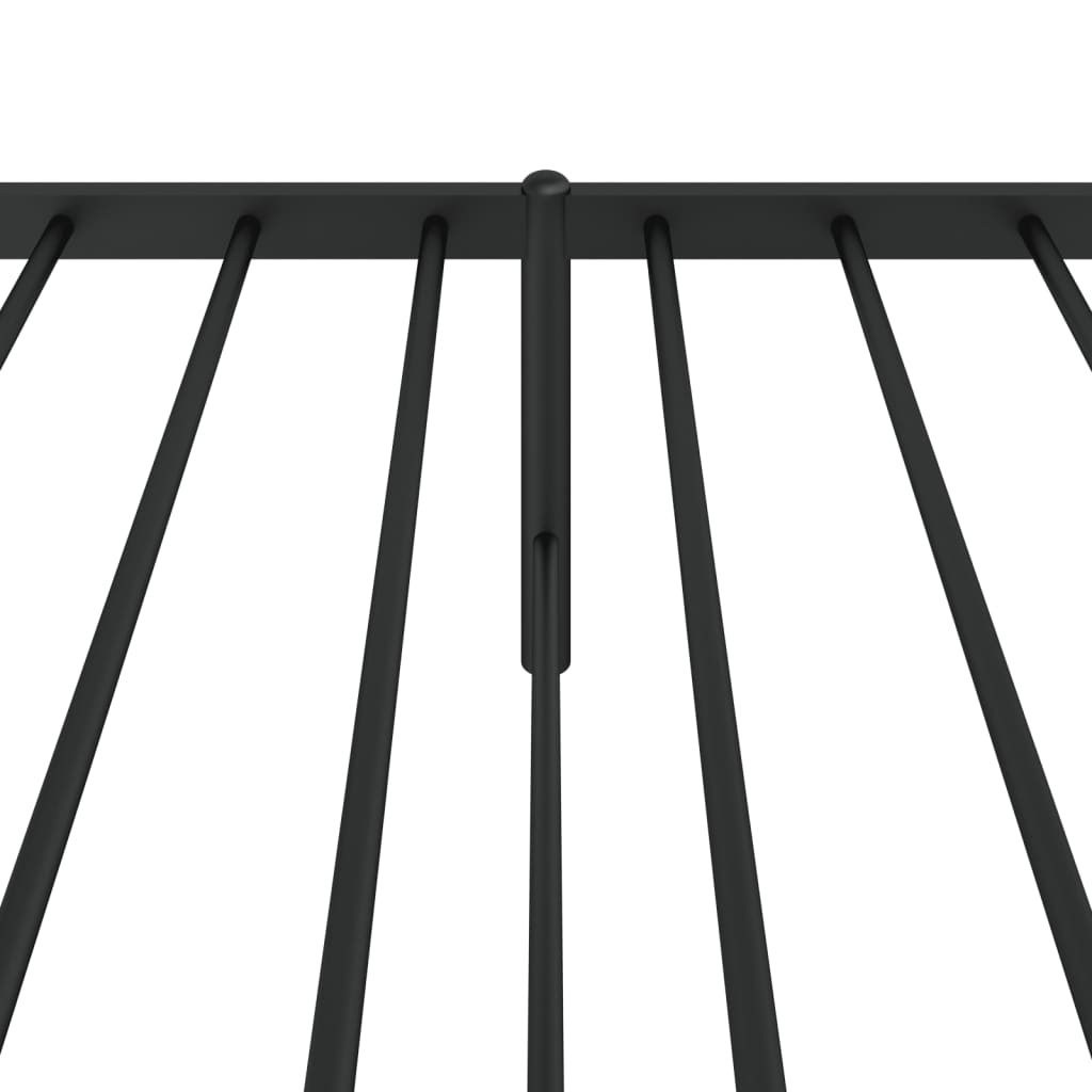 vidaXL Metal Bed Frame without Mattress with Headboard Black 100x200 cm