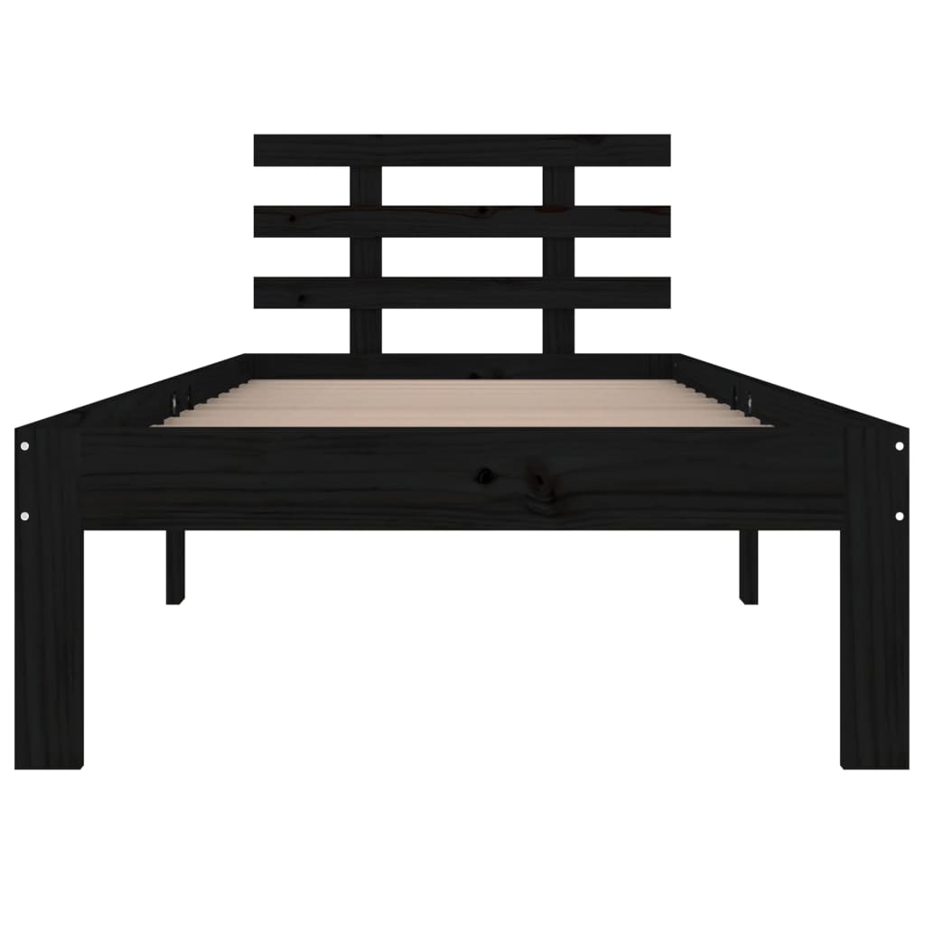 vidaXL Bed Frame without Mattress Black 90x190 cm Single