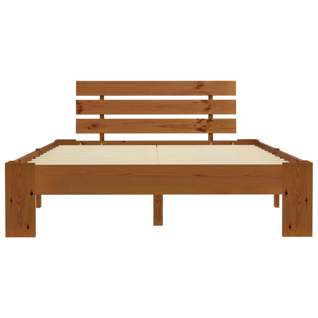 vidaXL Bed Frame without Mattress Honey Brown 140x200 cm Solid Wood Pine