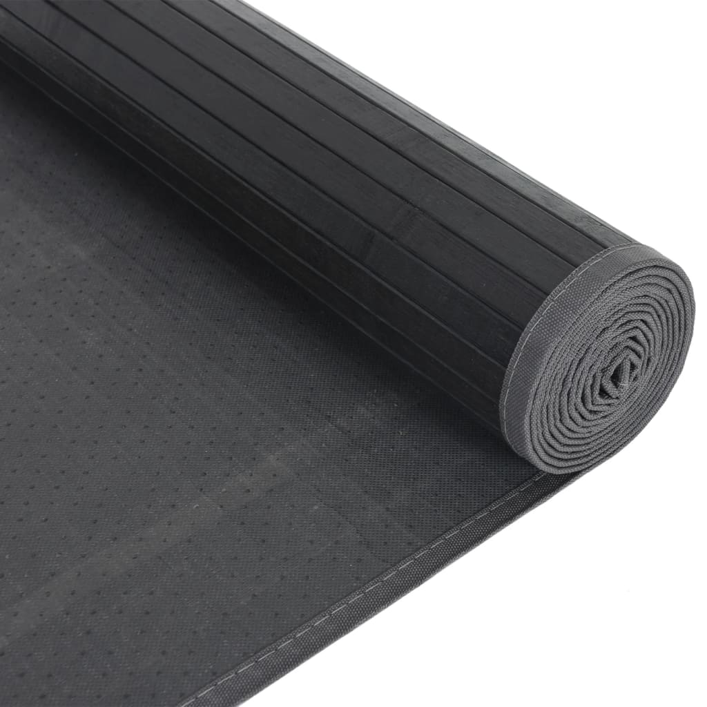 vidaXL Rug Rectangular Black80x200 cm Bamboo