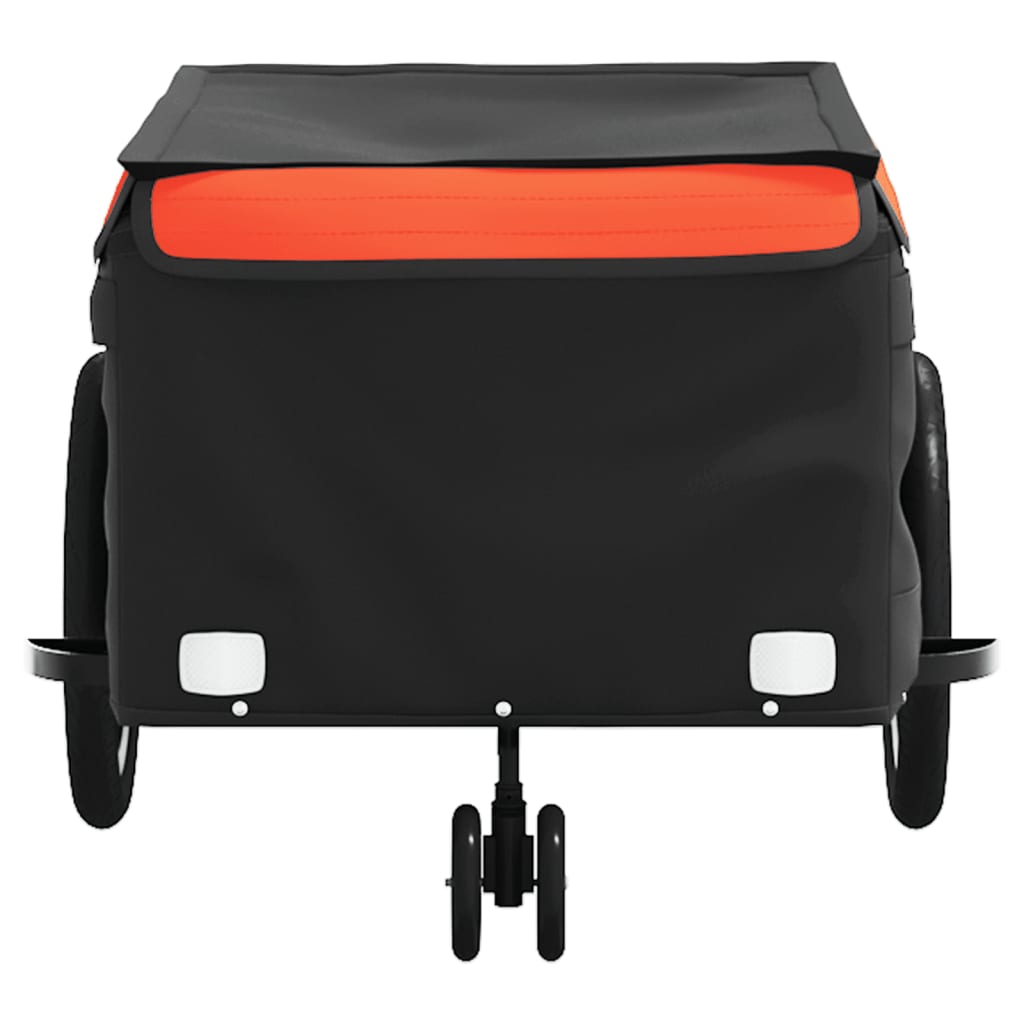 vidaXL Bike Trailer Black and Orange 45 kg Iron